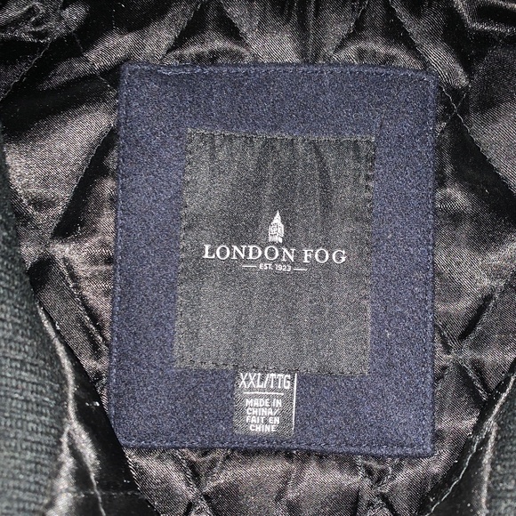 London Fog men's 2xl navy blue pea coat - Picture 3 of 4